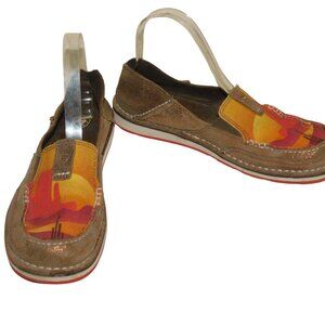 Ariat Cruiser Slip-On Shoes Sunset Desert Cactus Print Suede Size 8.5B